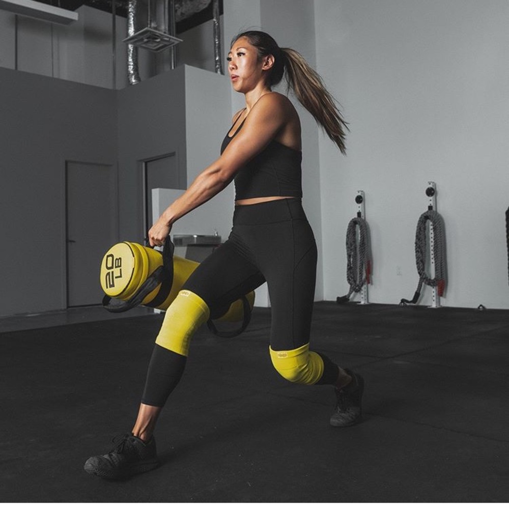 Yellow Barbella ExoSleeve knee sleeves- small